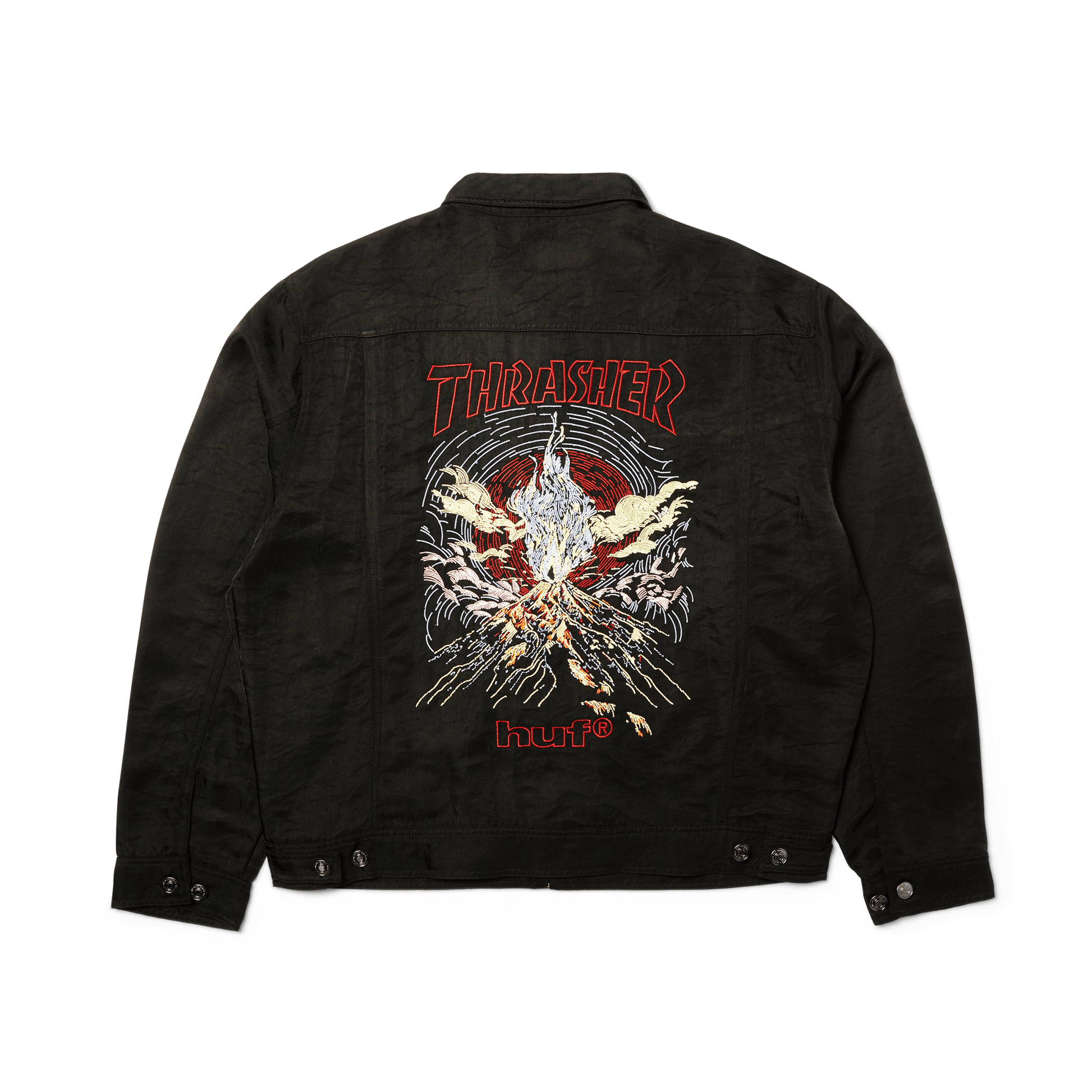 HUF x Thrasher Trucker Jacket - Black