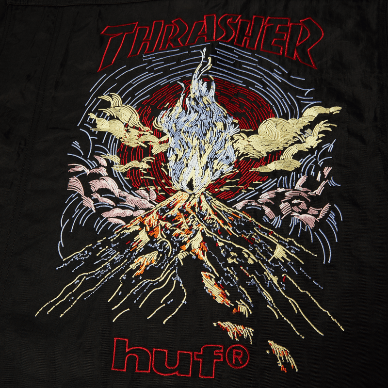 HUF x Thrasher Trucker Jacket - Black