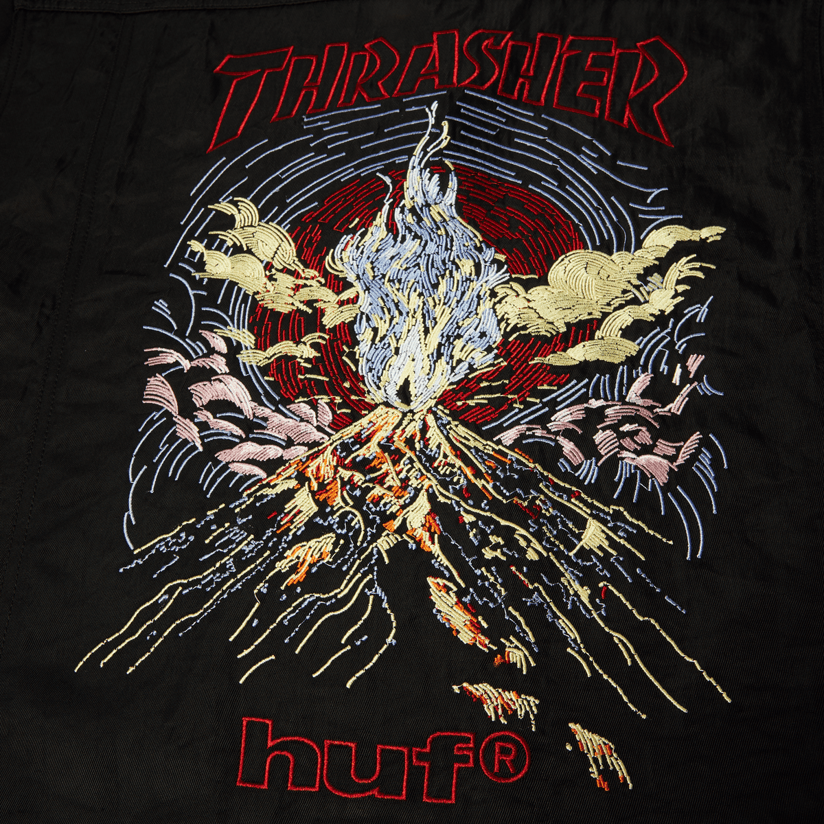 HUF x Thrasher Trucker Jacket - Black