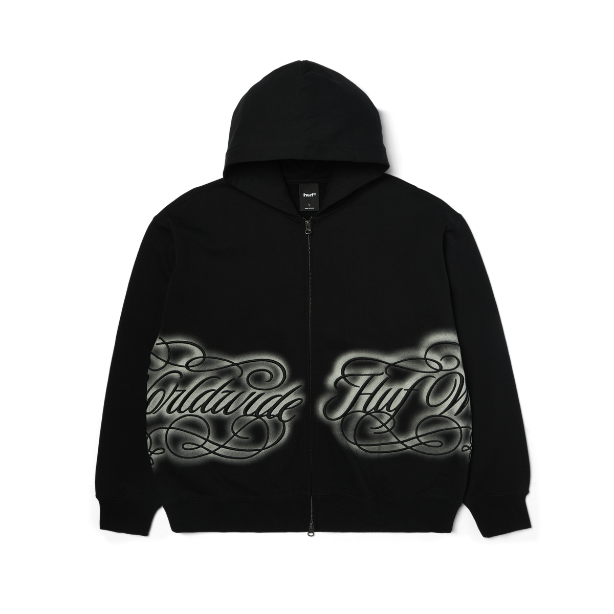 HUF International Luxury Full-Zip Hoodie Black
