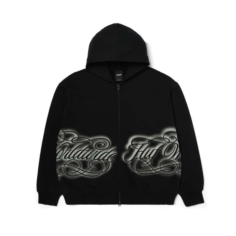 HUF International Luxury Full-Zip Hoodie Black