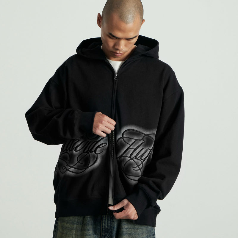 HUF International Luxury Full-Zip Hoodie Black