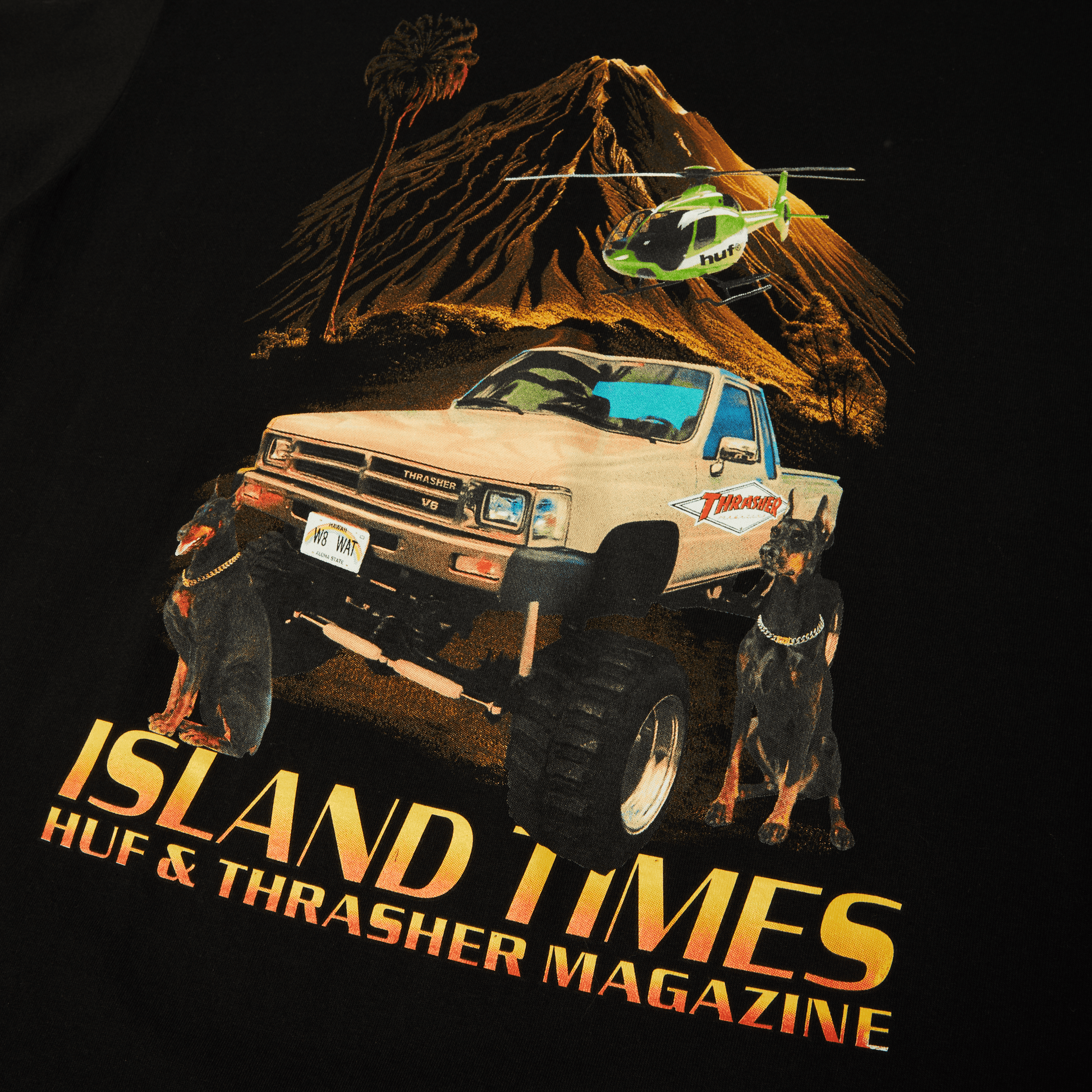 HUF x Thrasher Island Times T-Shirt - Black