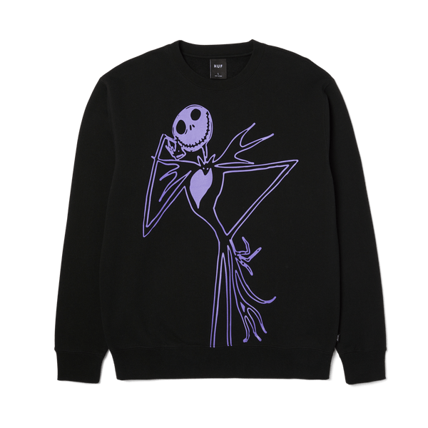 Huf Jack Skellington Crewneck Sweatshirt Black