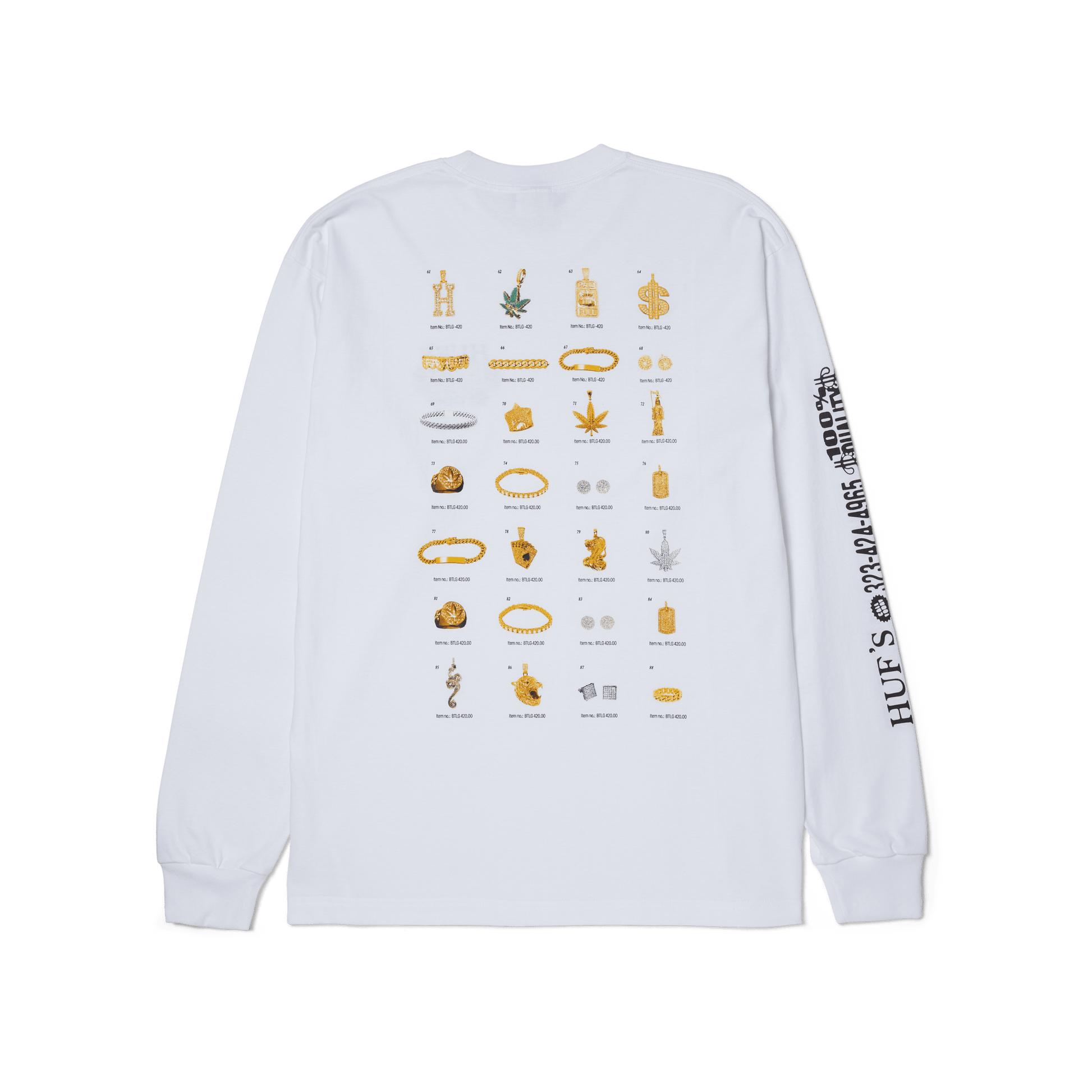 Huf Jewelry Long Sleeve T-Shirt White
