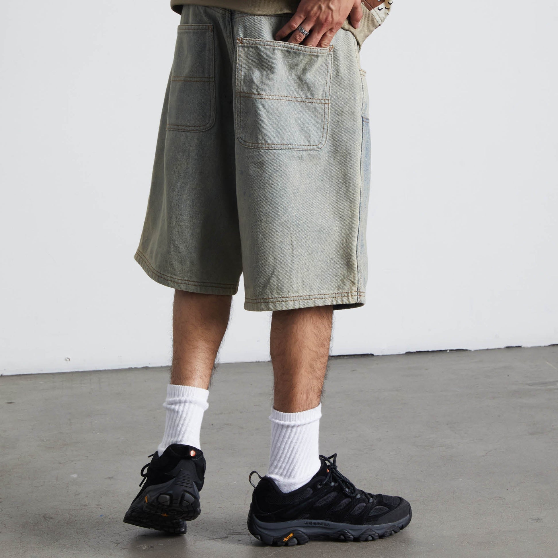Huf Kinda Loose Double Knee Short Light Indigo