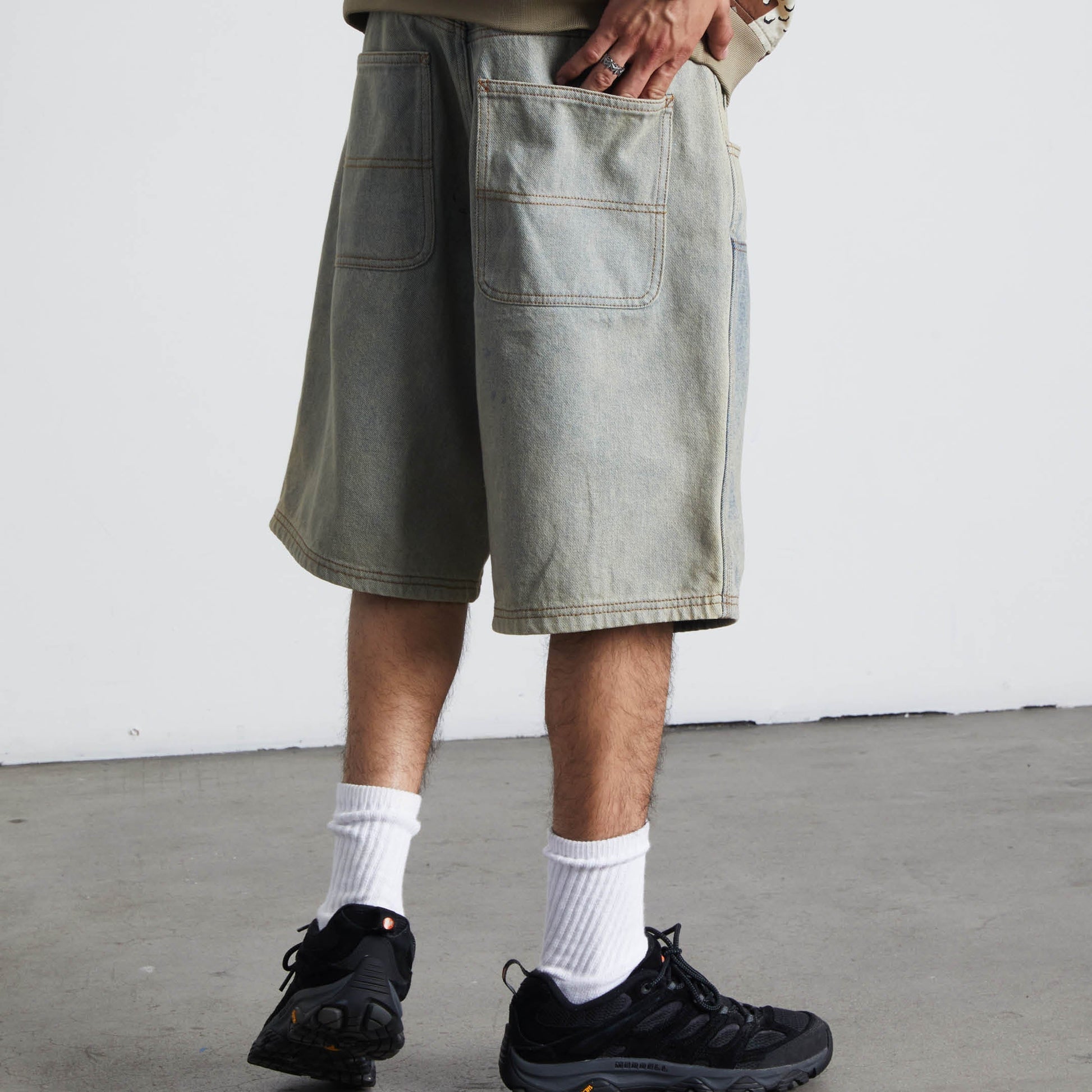 Huf Kinda Loose Double Knee Short Light Indigo