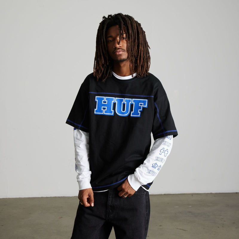 Huf Legacy Football T-Shirt Heather Grey