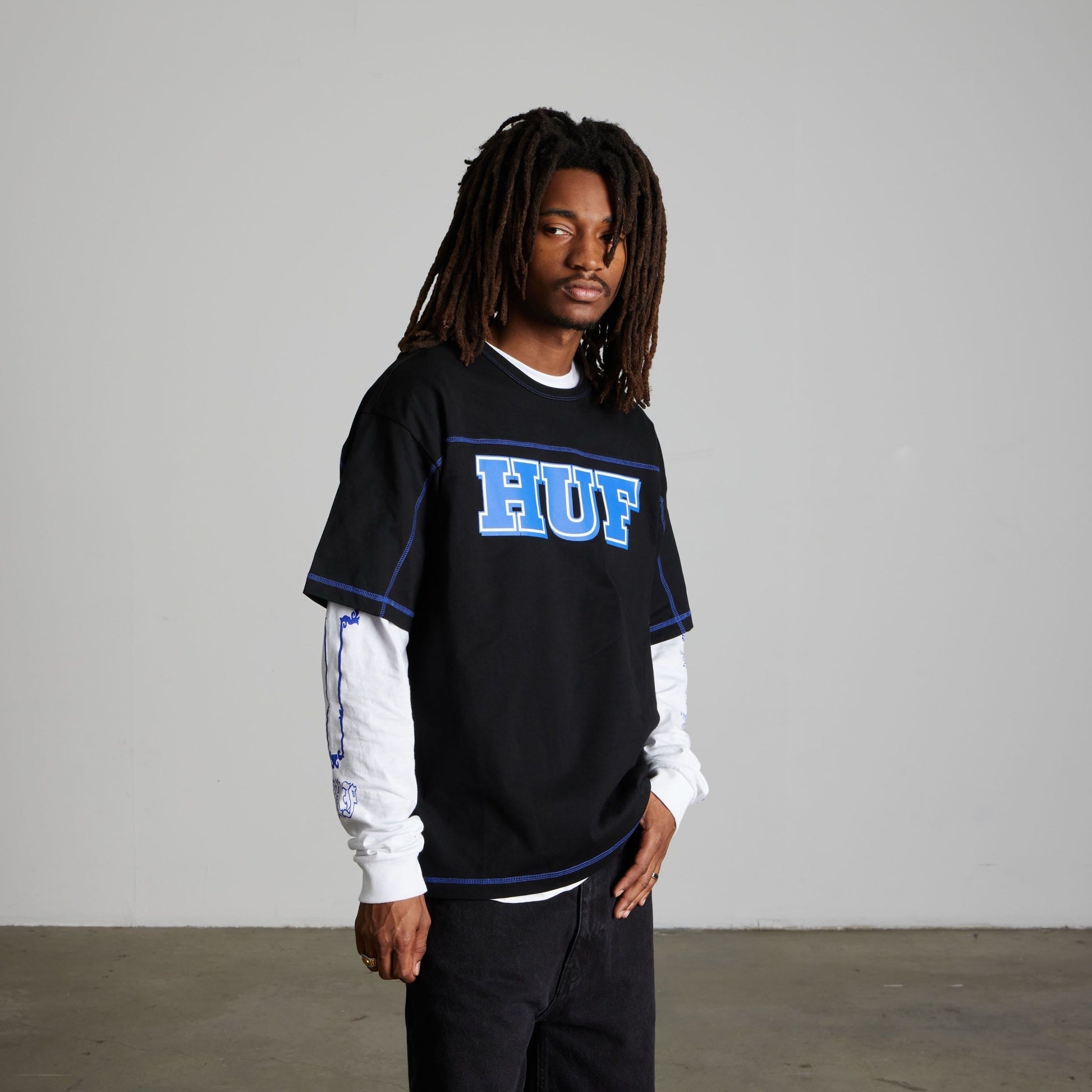 Huf Legacy Football T-Shirt Heather Grey