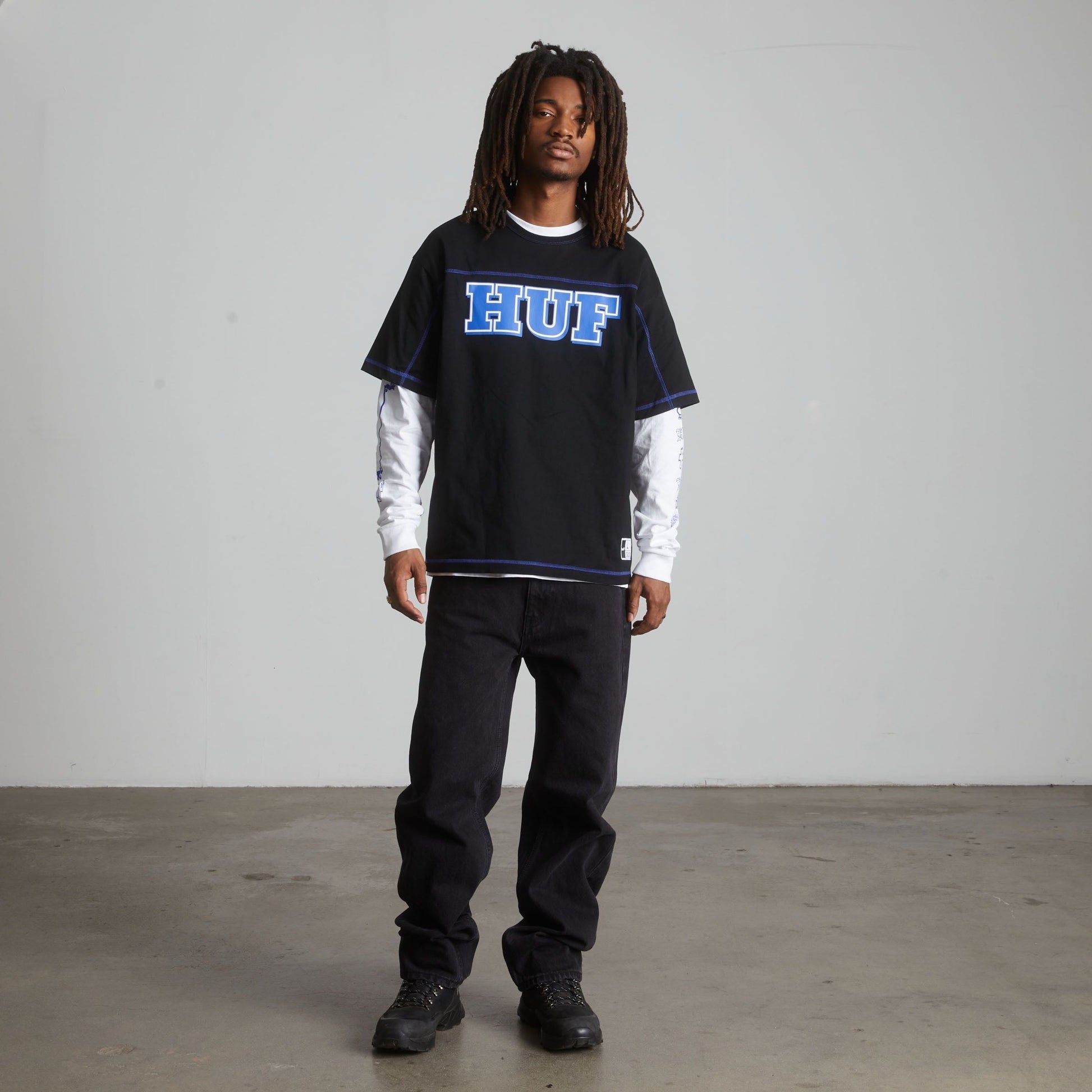 Huf Legacy Football T-Shirt Heather Grey