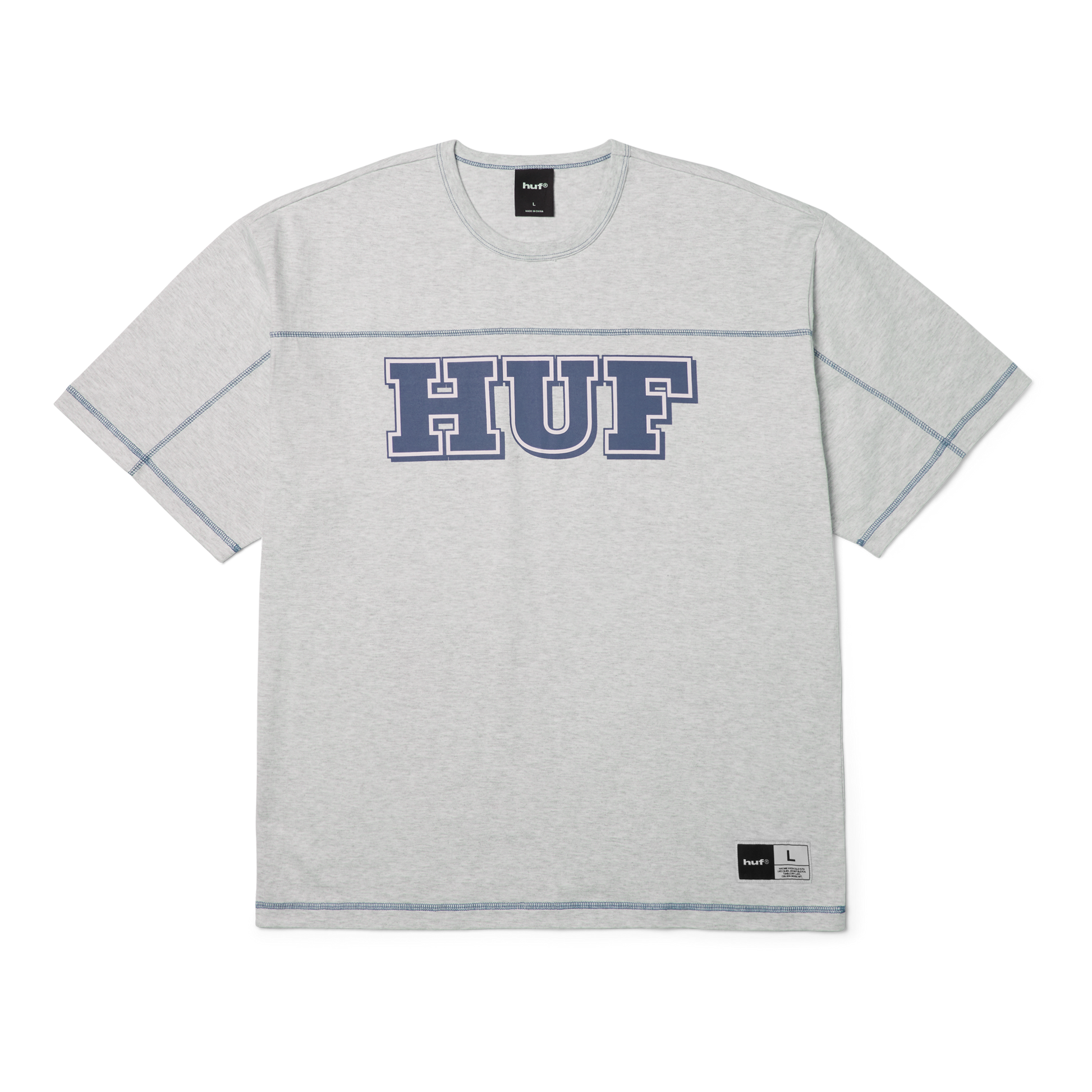 Huf Legacy Football T-Shirt Heather Grey
