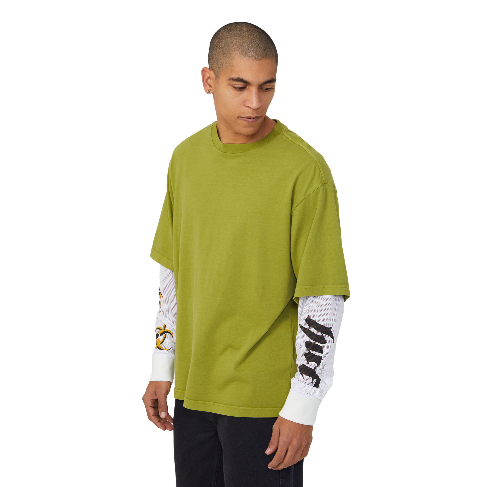 Huf Leon Long Sleeve Double Layer Top Acid Green