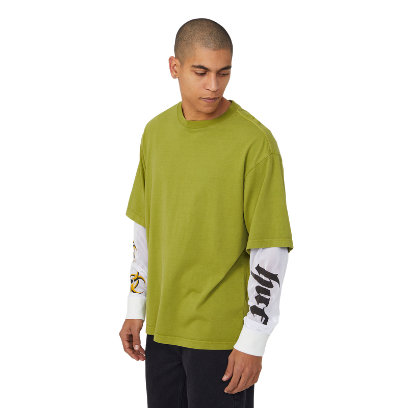 Huf Leon Long Sleeve Double Layer Top Acid Green