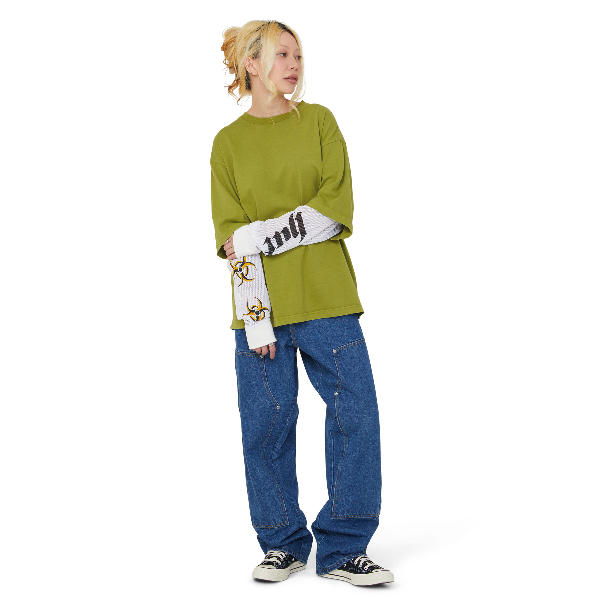 Huf Leon Long Sleeve Double Layer Top Acid Green
