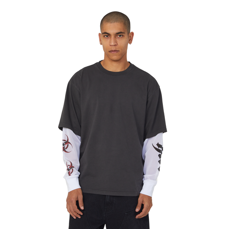 Huf Leon Long Sleeve Double Layer Top Vintage Black