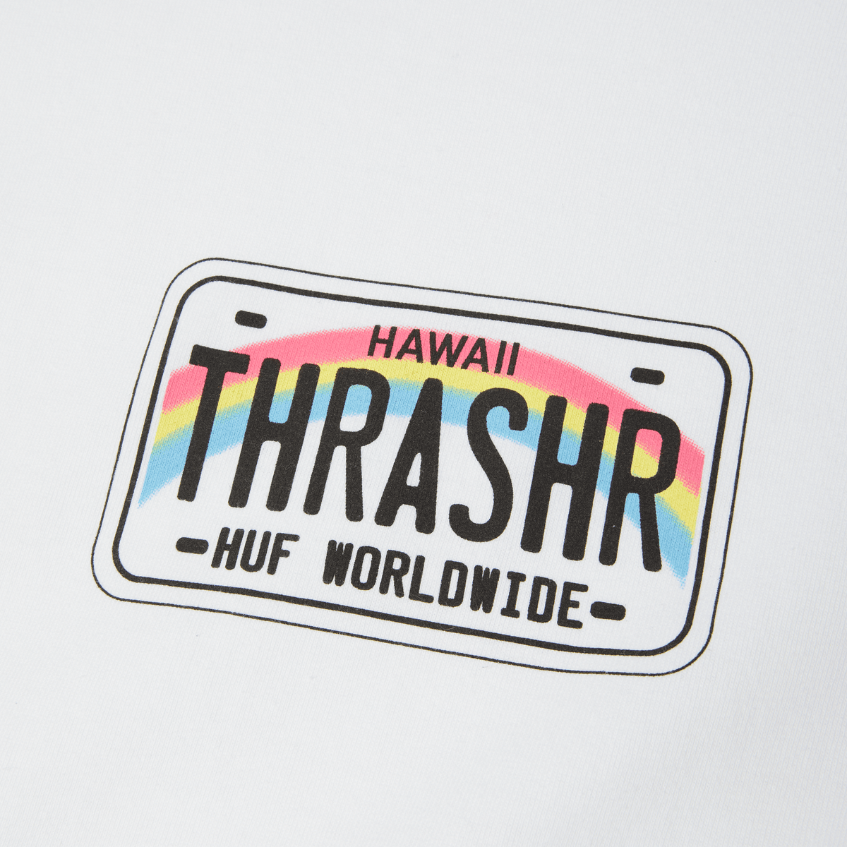 HUF x Thrasher License Plate T-Shirt - White