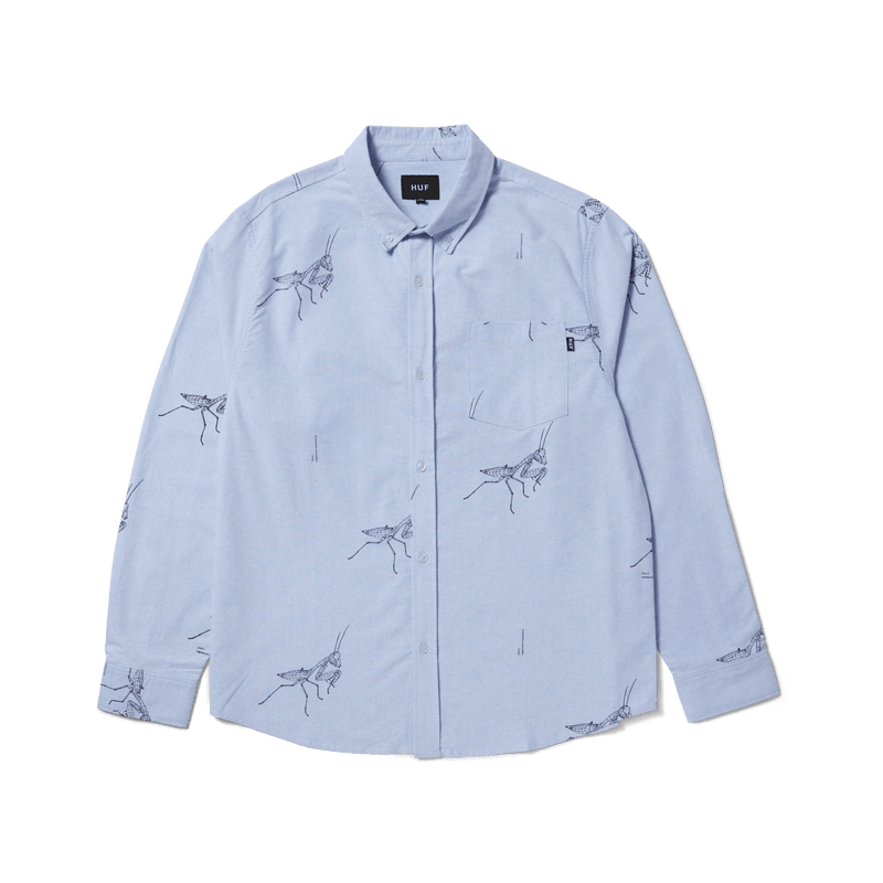 Huf Mantis Long Sleeve T-Shirt Oxford Shirt Blue