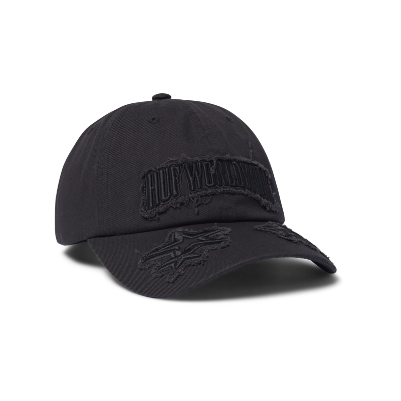 HUF Marquee Distress Snapback Hat Charcoal