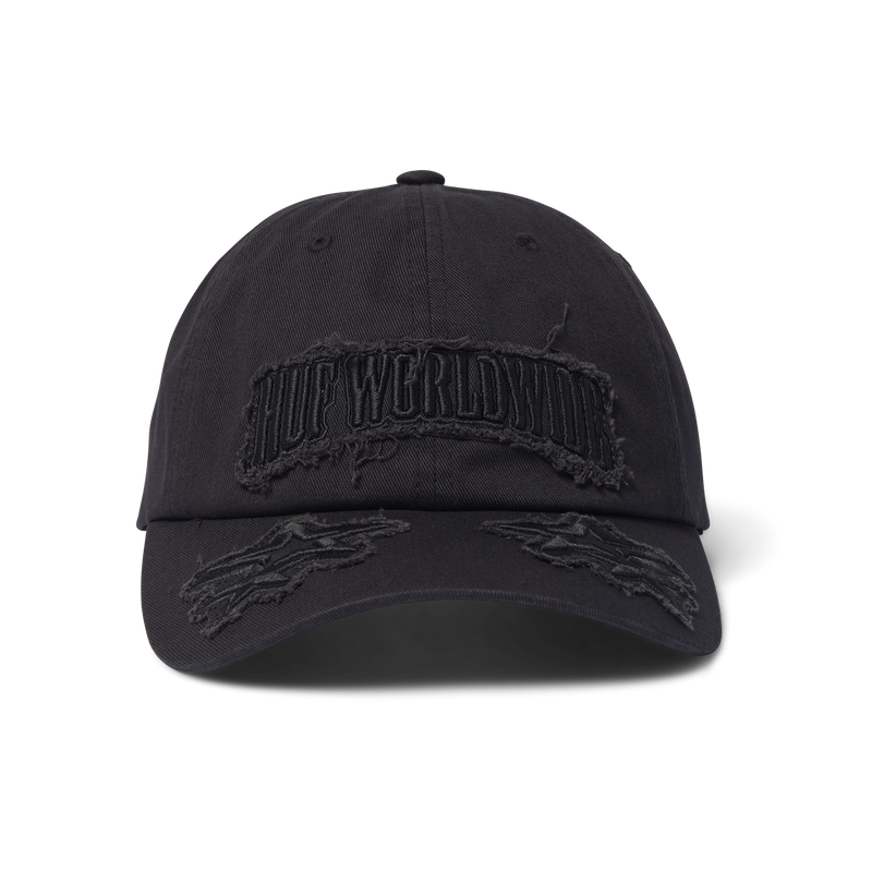 HUF Marquee Distress Snapback Hat Charcoal