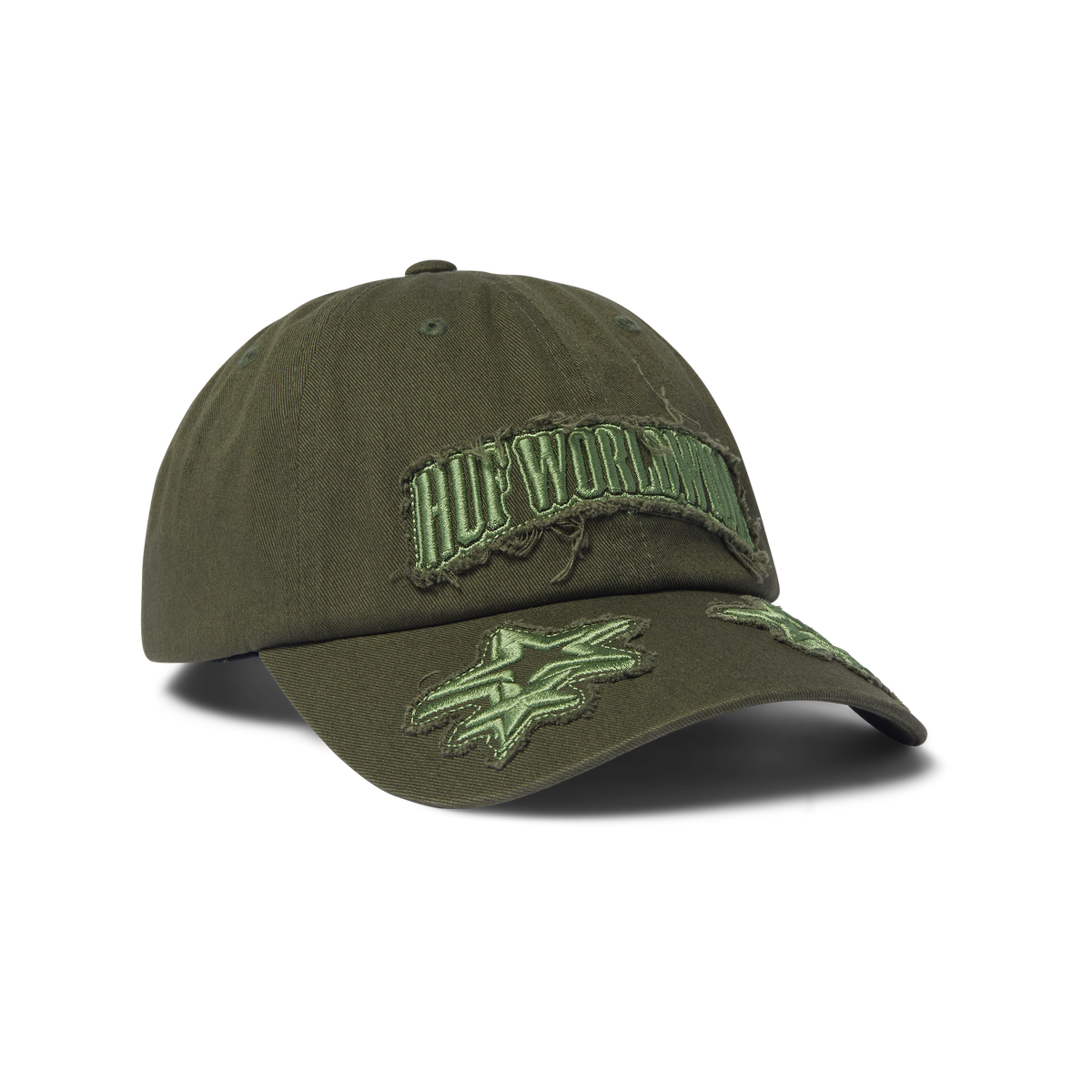 HUF Marquee Distress Snapback Hat Olive