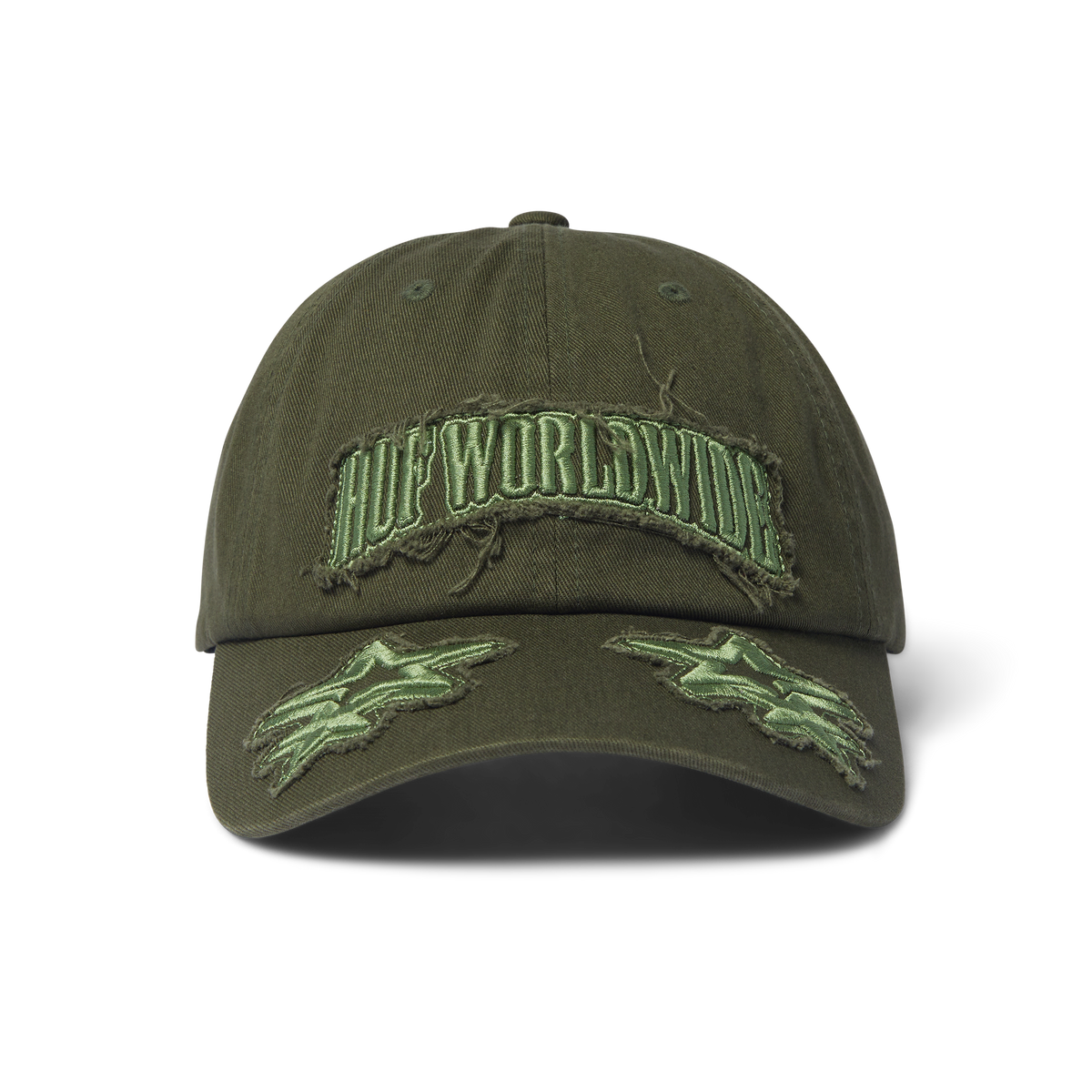 HUF Marquee Distress Snapback Hat Olive
