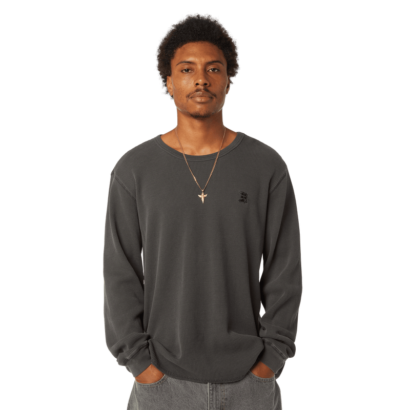 Huf Megablast Overdyed Long Sleeve T-Shirt Thermal Asphalt