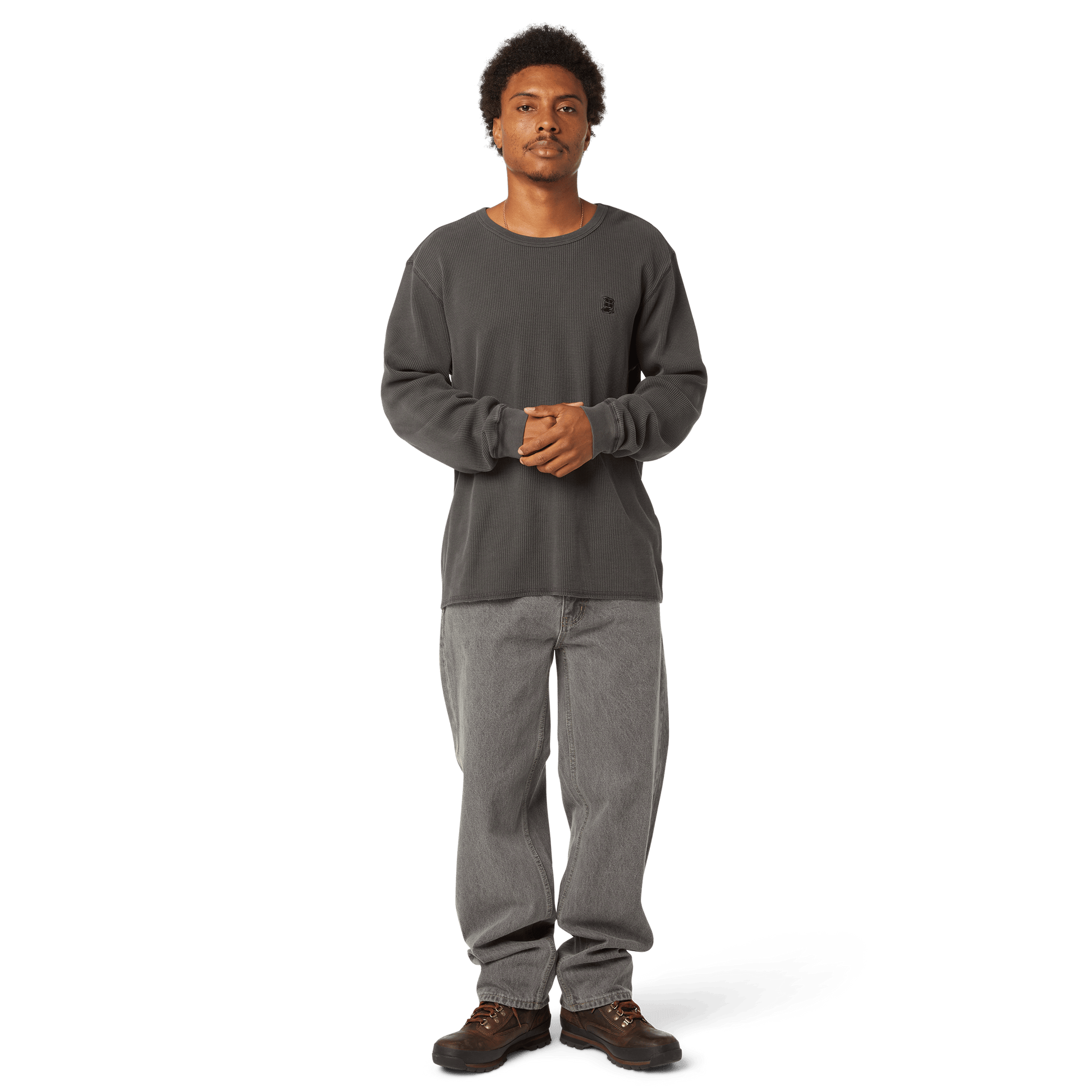 Huf Megablast Overdyed Long Sleeve T-Shirt Thermal Asphalt