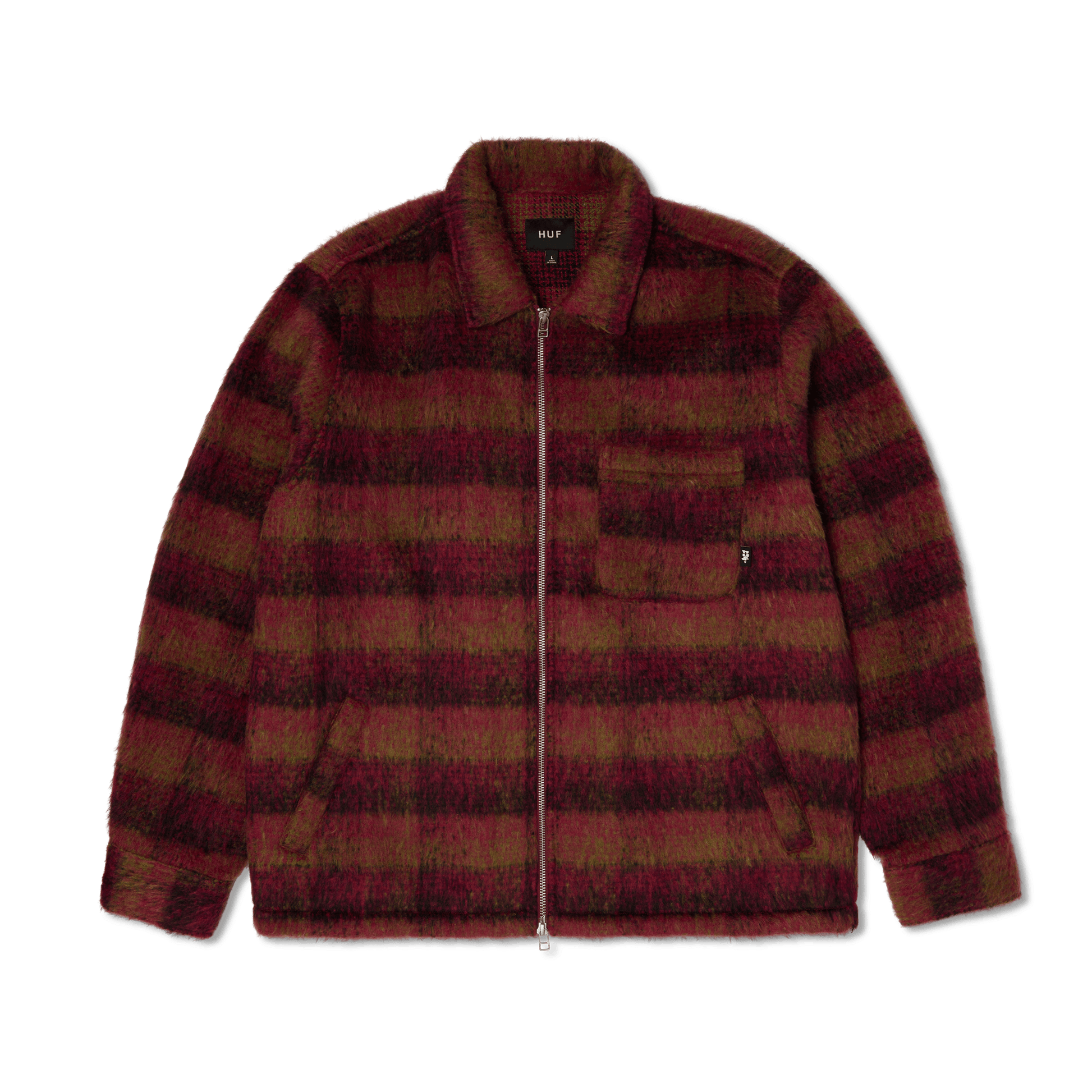 Huf Megablast Plaid Jacket Berry