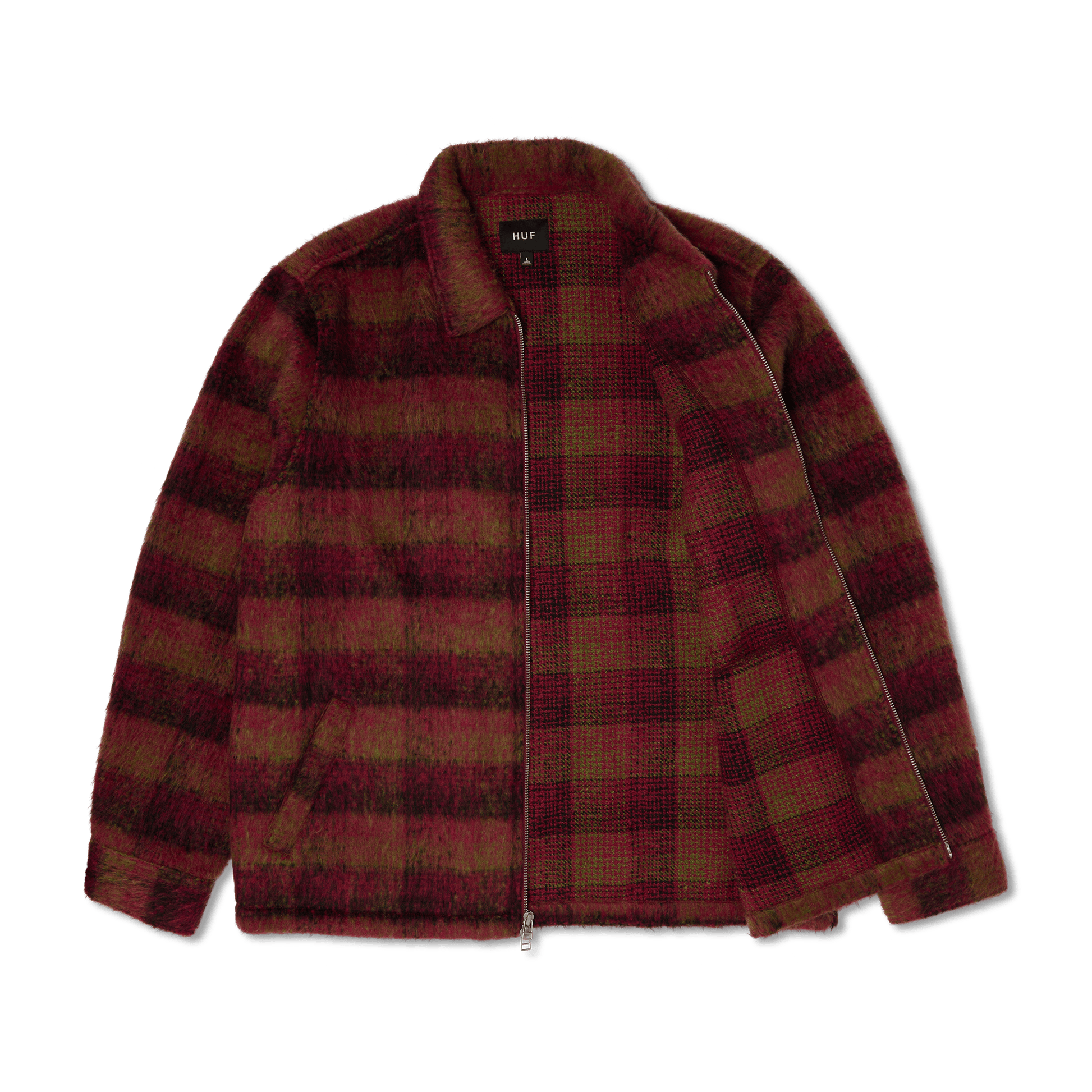 Huf Megablast Plaid Jacket Berry