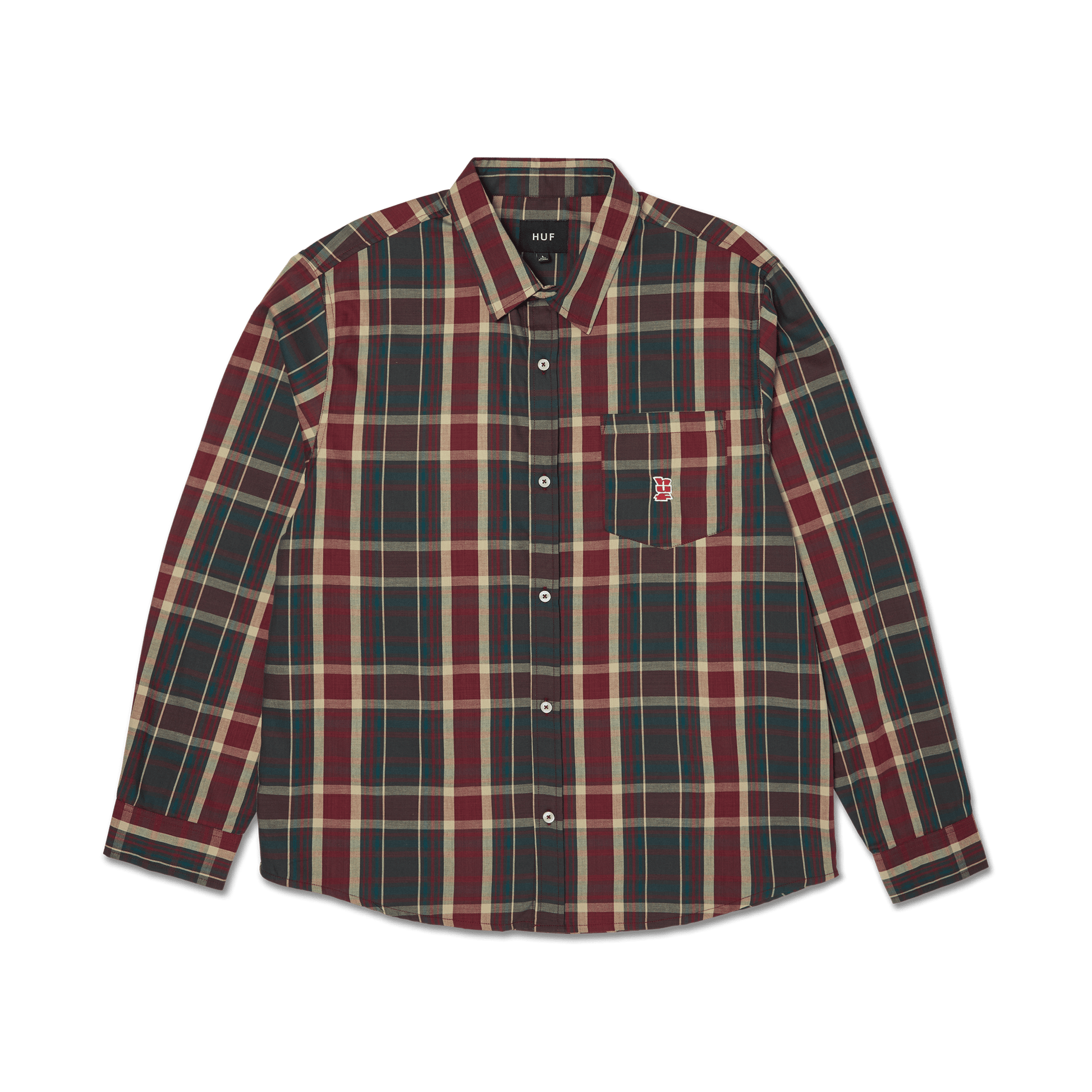 Huf Megablast Plaid Long Sleeve T-Shirt Deep Wine