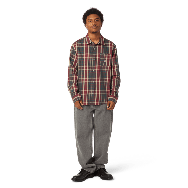 Huf Megablast Plaid Long Sleeve T-Shirt Deep Wine