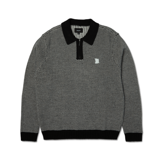 HUF Megablast Two Tone Waffle Sweater Black White