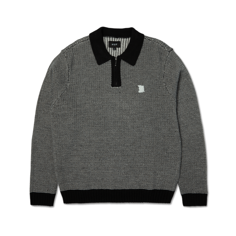 HUF Megablast Two Tone Waffle Sweater Black White