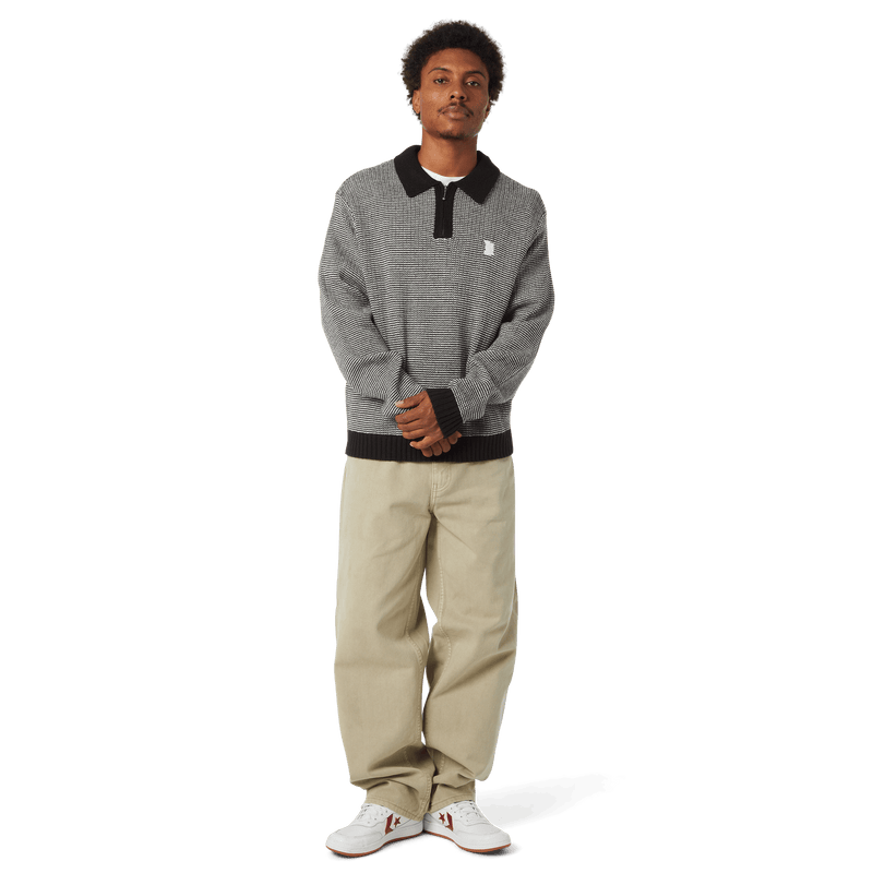 HUF Megablast Two Tone Waffle Sweater Black White