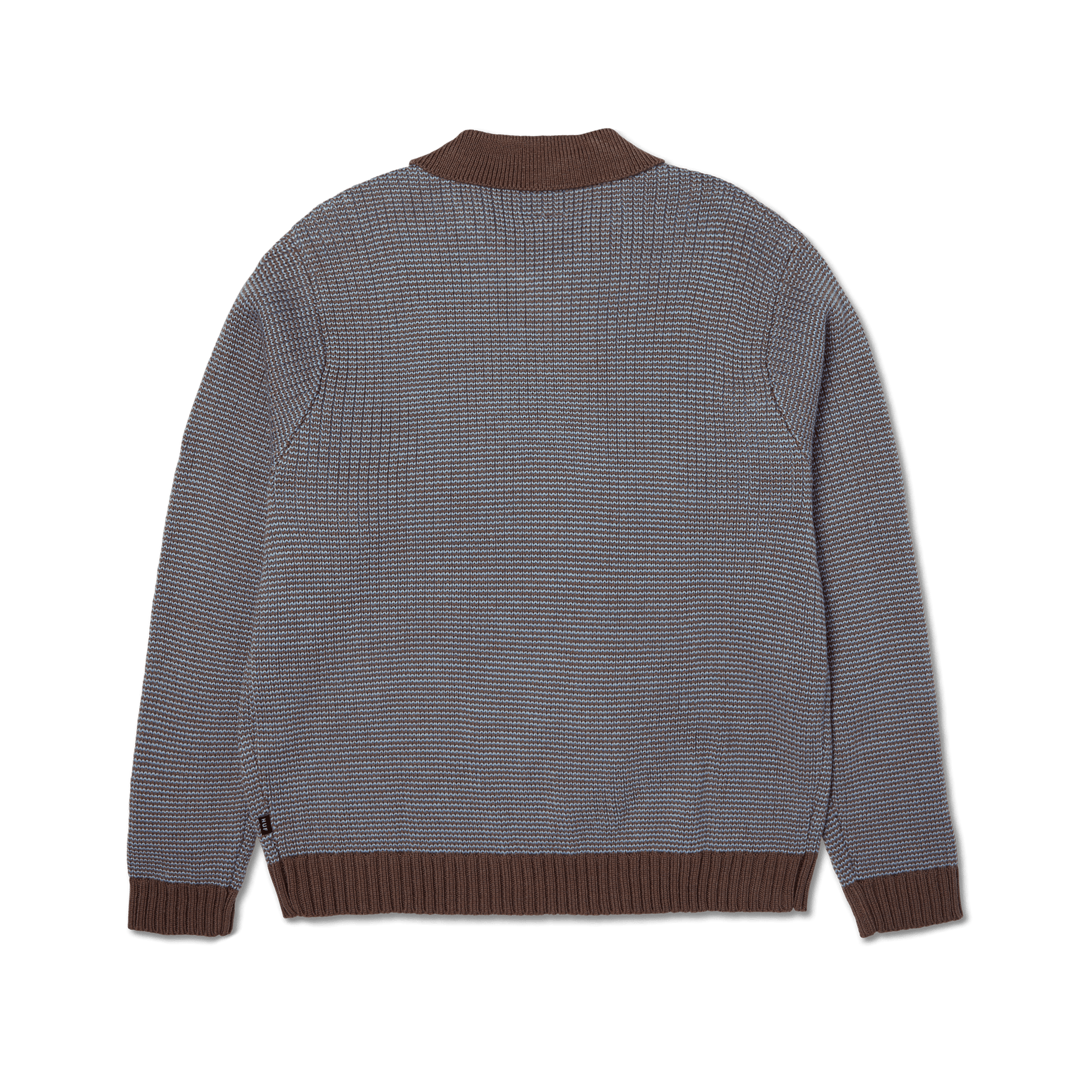 HUF Megablast Two Tone Waffle Sweater Washed Blue Moss