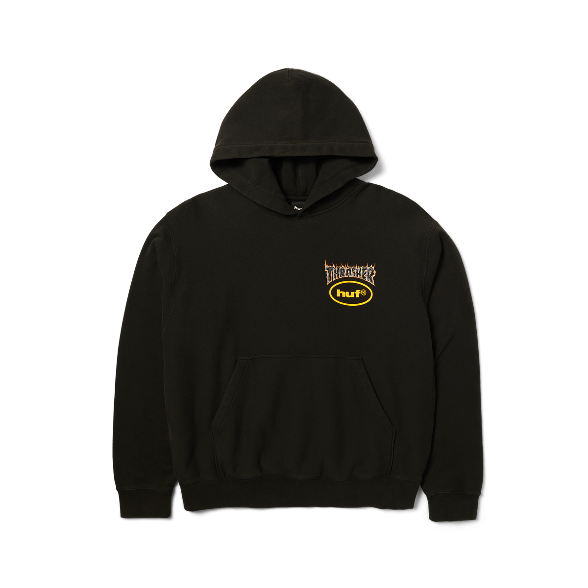 HUF x Thrasher Meltdown Heavyweight Hoodie - Washed Black