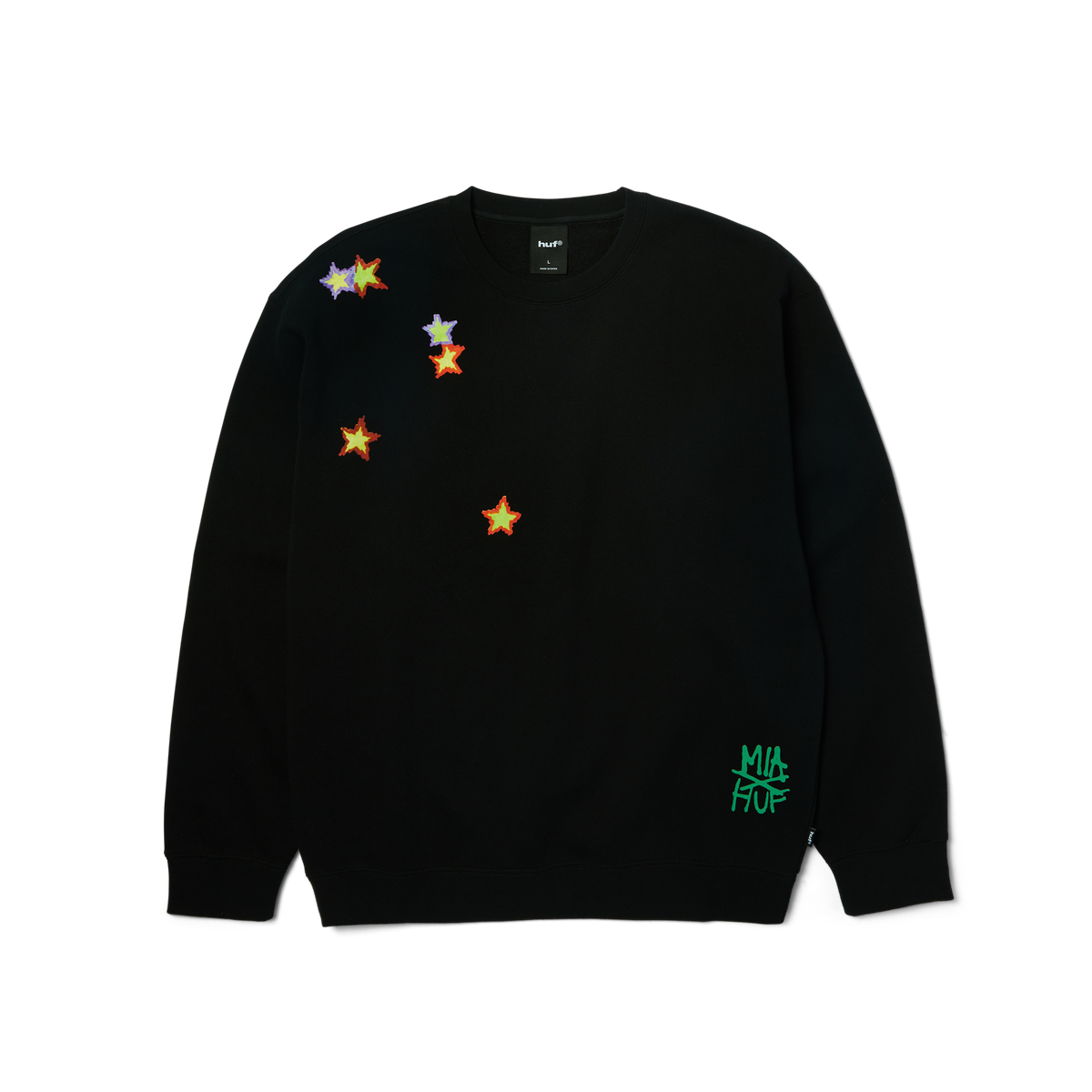 HUF Mia Star Cat Crewneck Sweatshirt Black