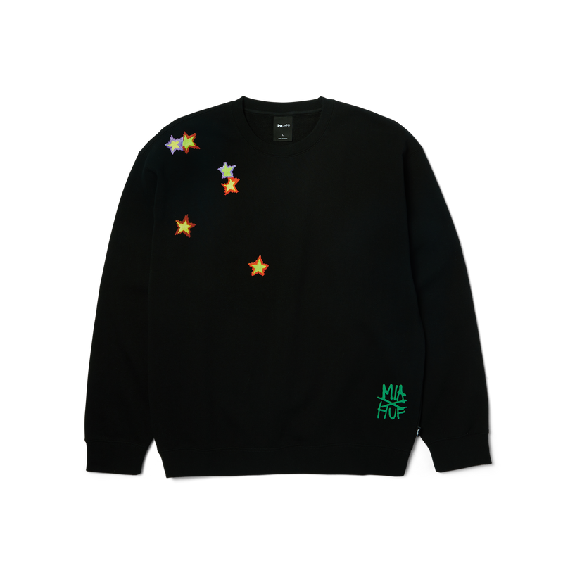 HUF Mia Star Cat Crewneck Sweatshirt Black