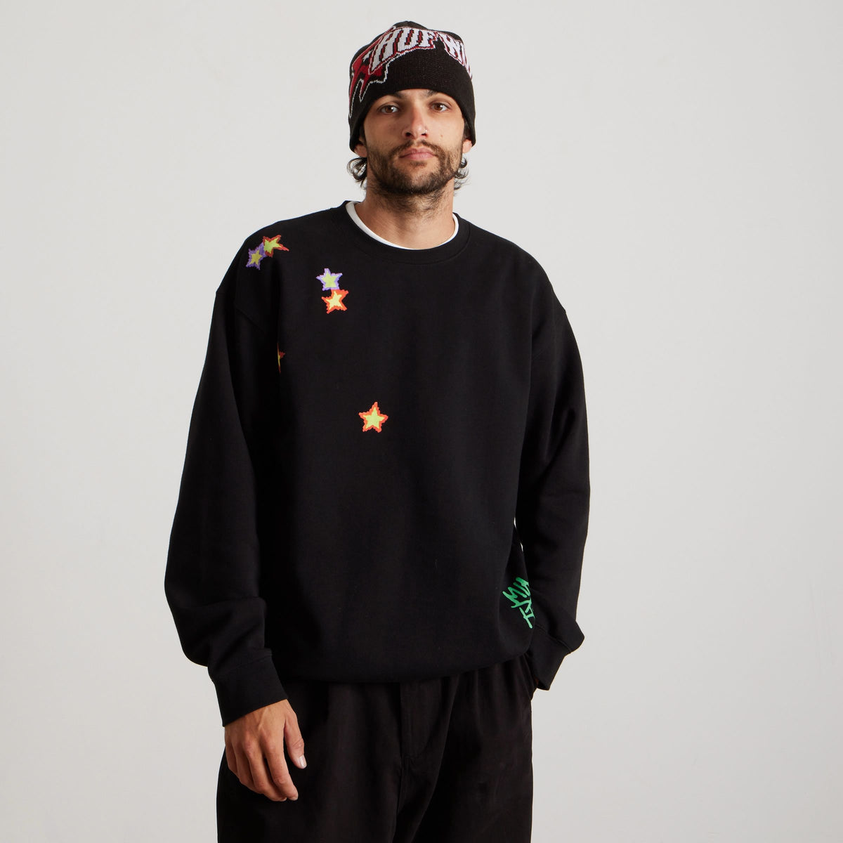 HUF Mia Star Cat Crewneck Sweatshirt Black