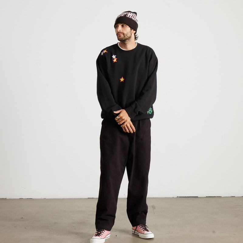 HUF Mia Star Cat Crewneck Sweatshirt Black