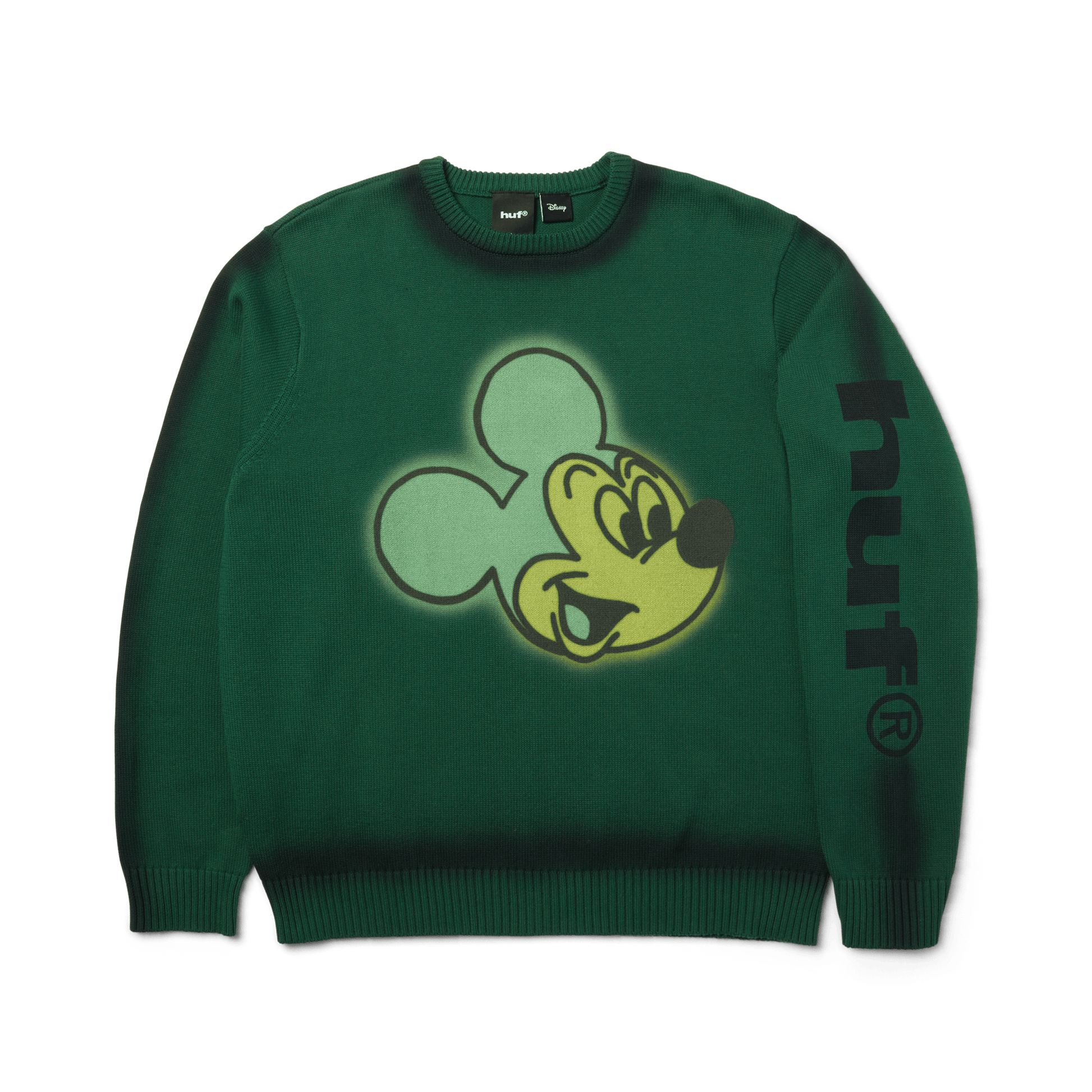 HUF Disney | HUF Mickey Spray Crewneck Sweatshirt Forest Green