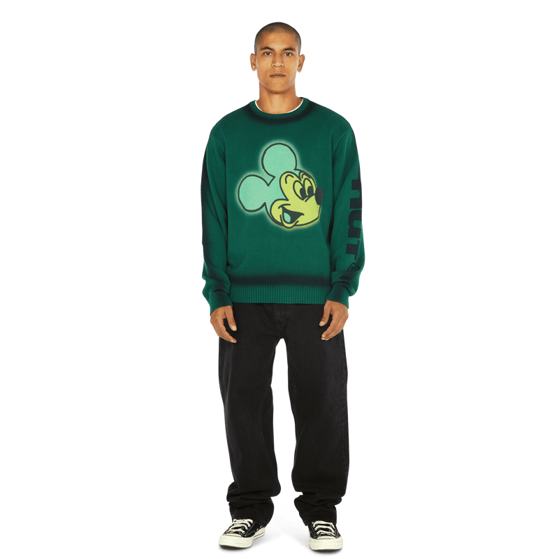 HUF Disney | HUF Mickey Spray Crewneck Sweatshirt Forest Green