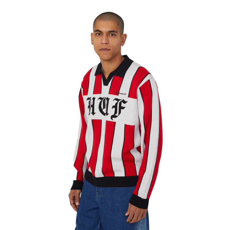 Huf Midfield Jersey Sweater Red