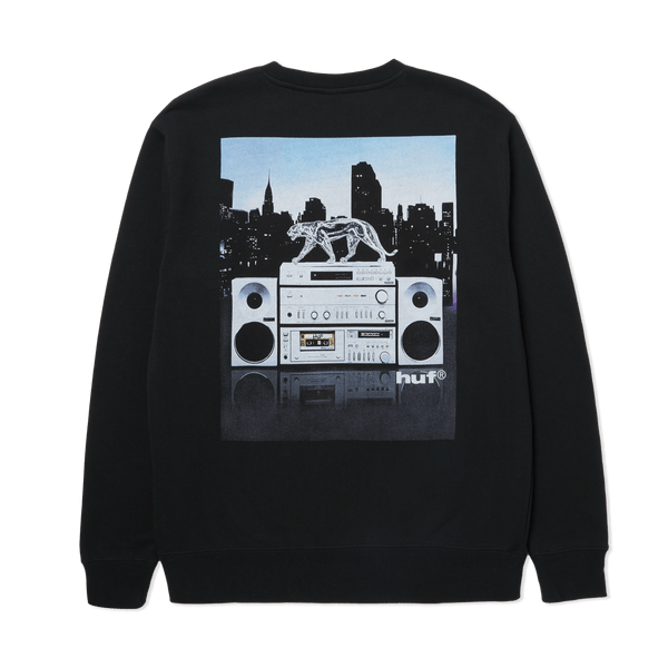 Huf Midnight Radio Crewneck Sweatshirt Black