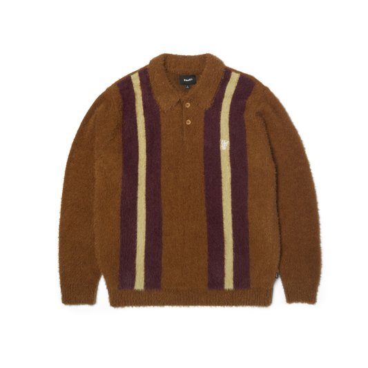 HUF Milton Mohair Polo Sweater Brown