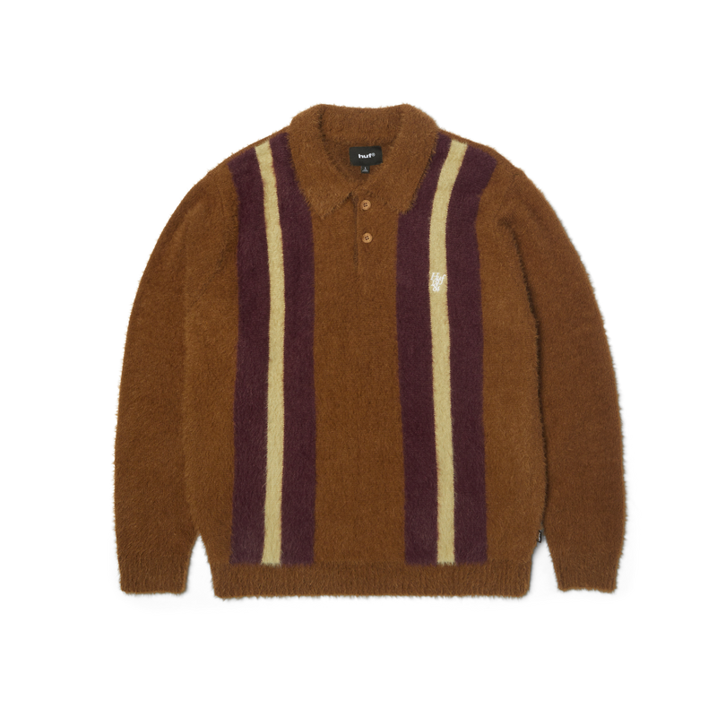HUF Milton Mohair Polo Sweater Brown