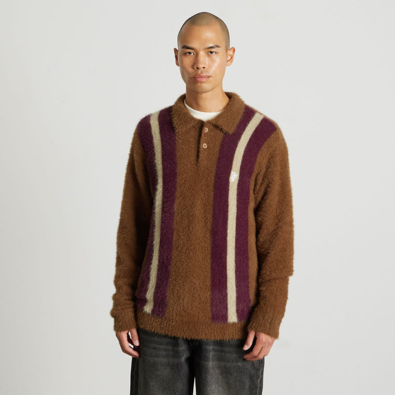HUF Milton Mohair Polo Sweater Brown