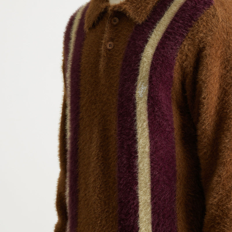 HUF Milton Mohair Polo Sweater Brown