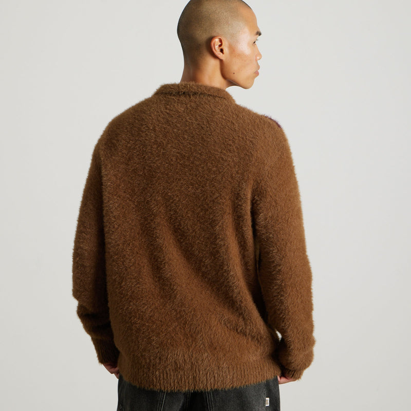 HUF Milton Mohair Polo Sweater Brown