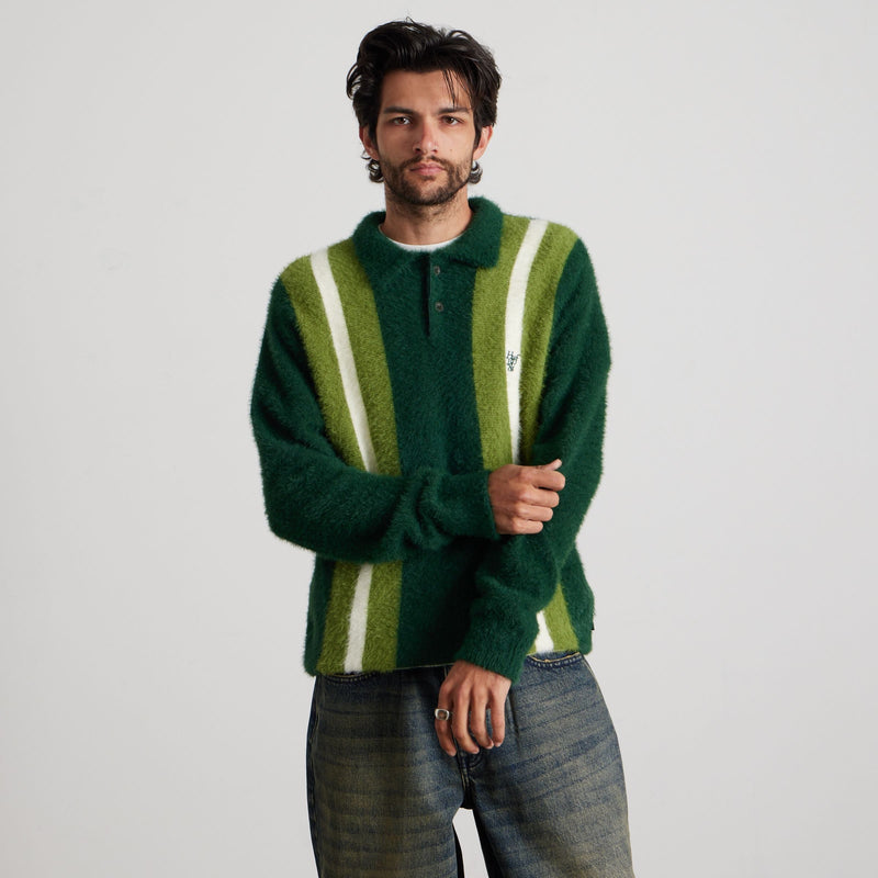 HUF Milton Mohair Polo Sweater Sycamore